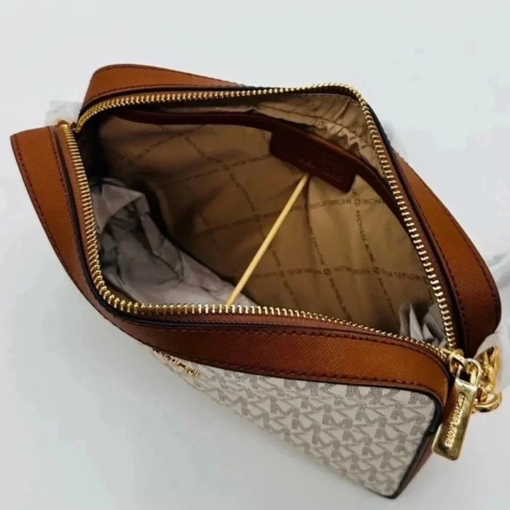 Michael Kors Large EW Crossbody Bag & Large Double Zip Wallet Vanilla